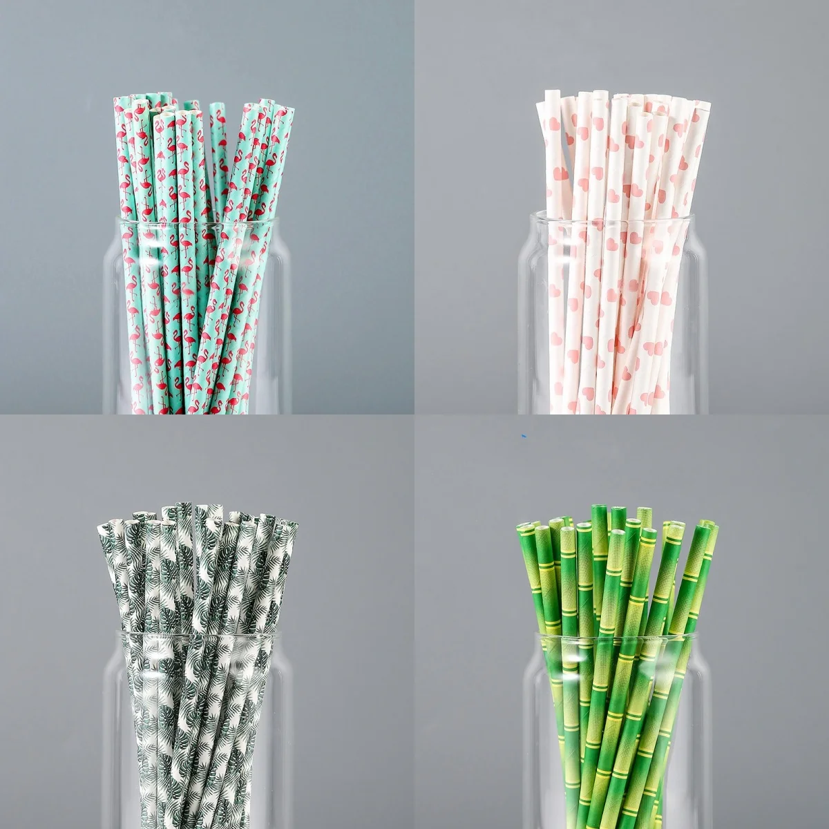 Pajitas de papel para fiesta Tropical hawaiana, pajitas biodegradables para cóctel de playa, decoraciones Luau, 100 piezas