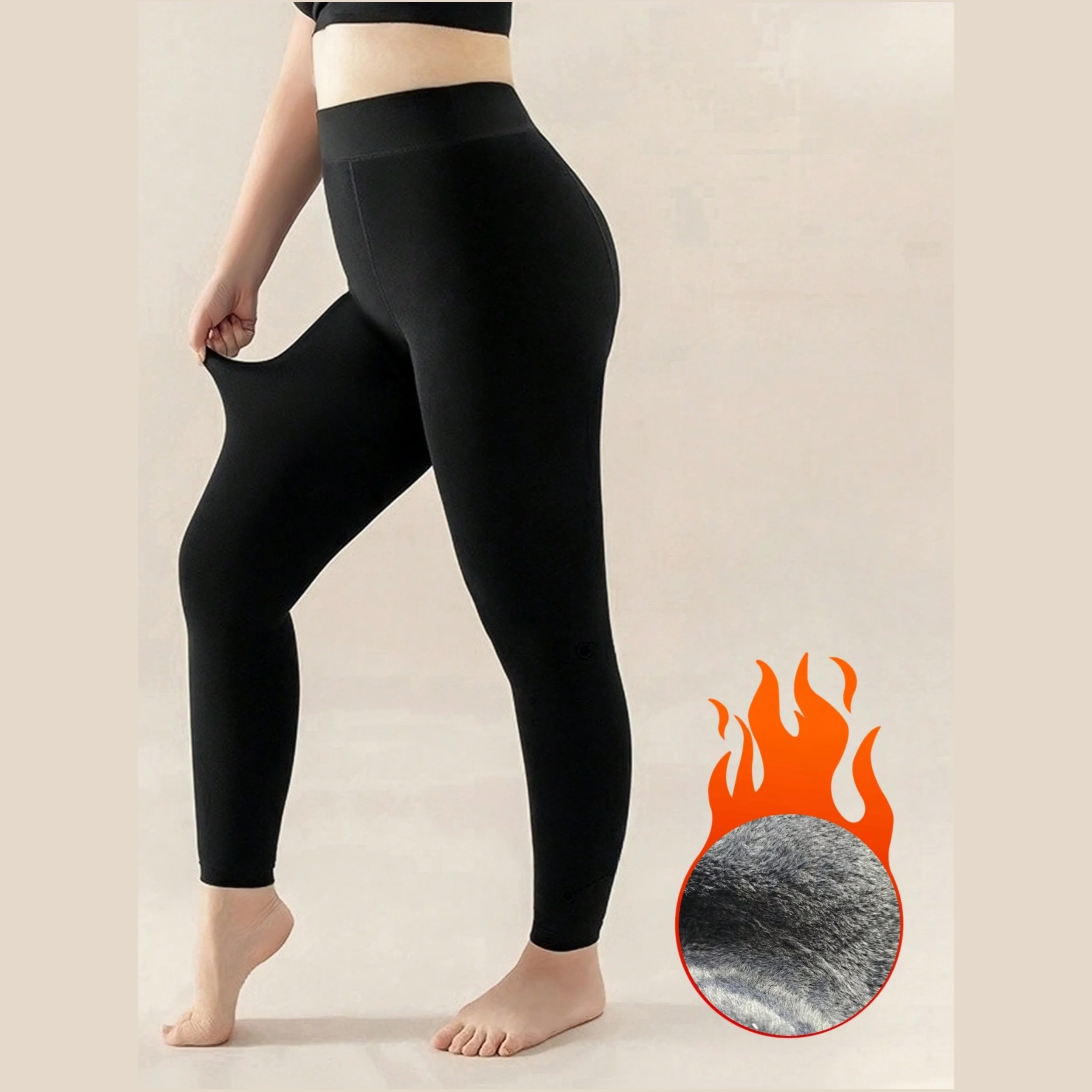 1 Piece Fall/Winter Thickened Fleece Tights For Outdoor Casual Everyday Women F