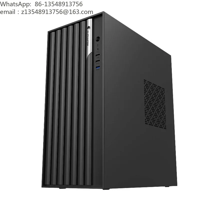 Office Simple ATX PC Tower Case 0.8mm Thick Sheet Quiet Air Cooling Computer Housing Compatible X79 X99 Dual Mainboard