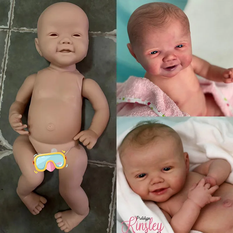 

20inch Reborn Doll Kit Kinsley Soft Silicone Baby Boy DIY Reborn Doll Parts with Body and Eyes Muñeca Kit Bebe Reborn