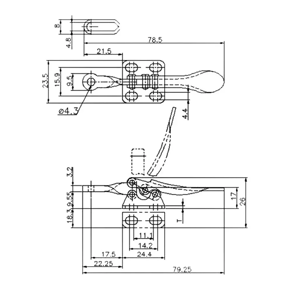 Imagem -04 - Quick Release Toggle Clamps Grampo Horizontal U-shaped Bar Clipe de Mão Ferramenta para Carpintaria Placas de Madeira Gh201a 27kg Pcs