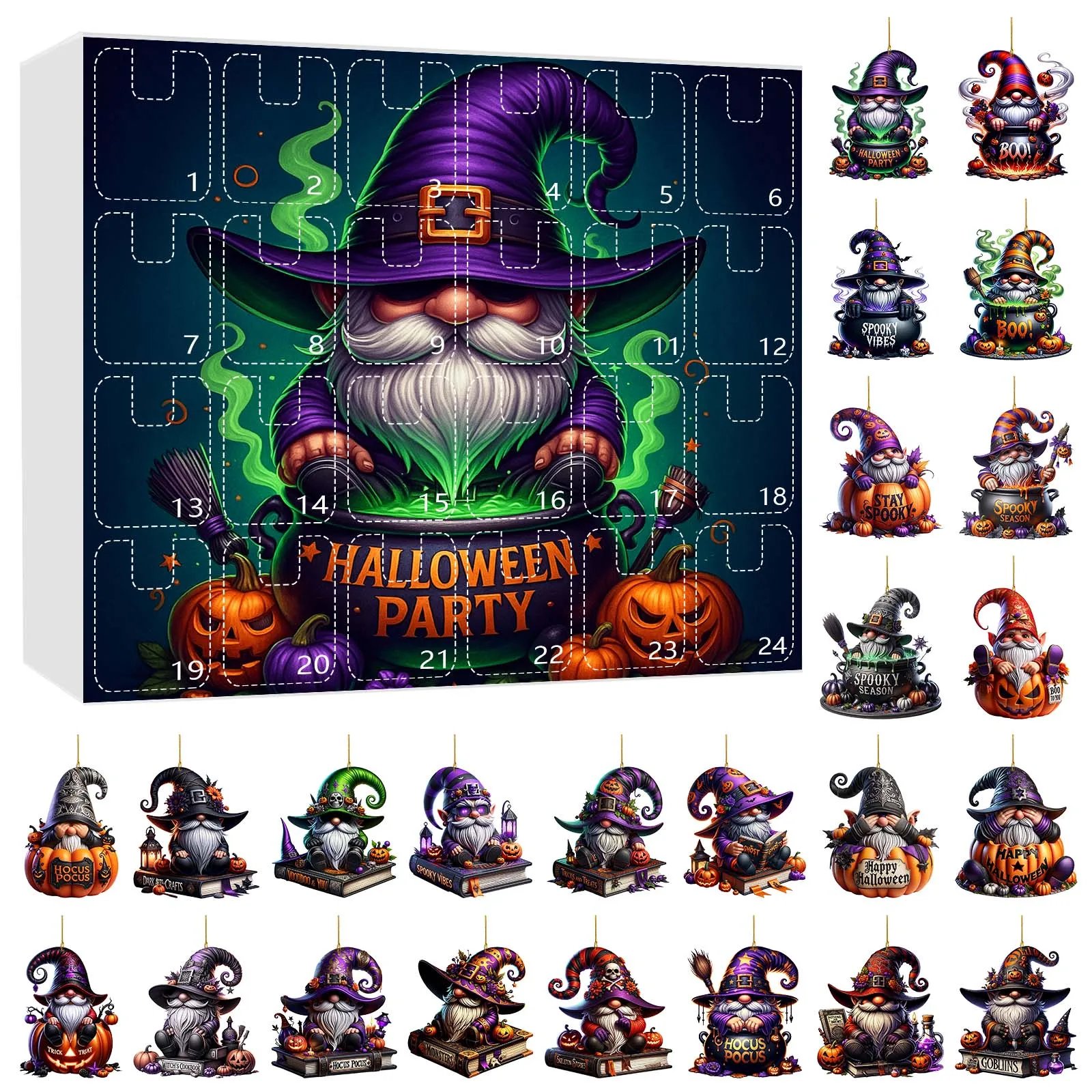 أضواء الرف مع الموقت 1 مجموعة من تقويم وصول قزم الهالوين 24 يوم العد التنازلي للهالوين لعبة 2D 5 دقائق مؤقت رملي صغير