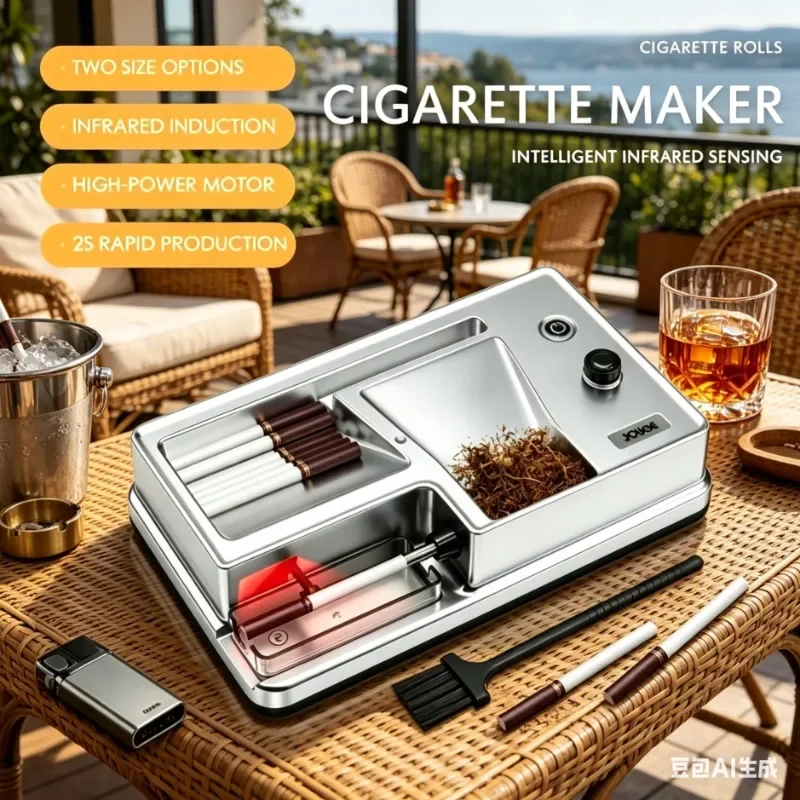 6.5/8mm Tube Auto Cigarette Injector Rolling Machine Infrared Sensing Filling Cigarette Maker Accessory