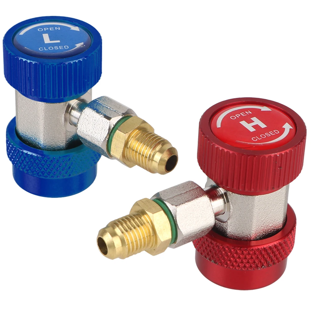 

R134A High Low Quick Coupler Connector Adapter Car air conditioner fluoride converter 2Pcs Adjustable Auto Repair Tools