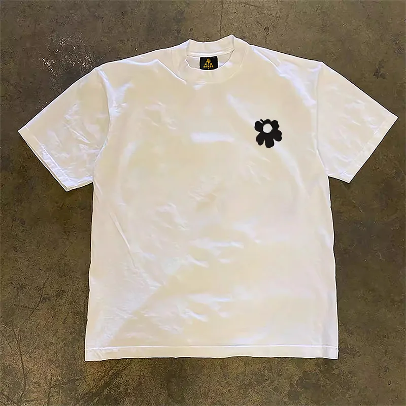 Loose Fit Short Sleeve T-Shirt Pure Cotton Double Thread Women's Style Heavyweight Couple's Tee Casual Summer Fashion