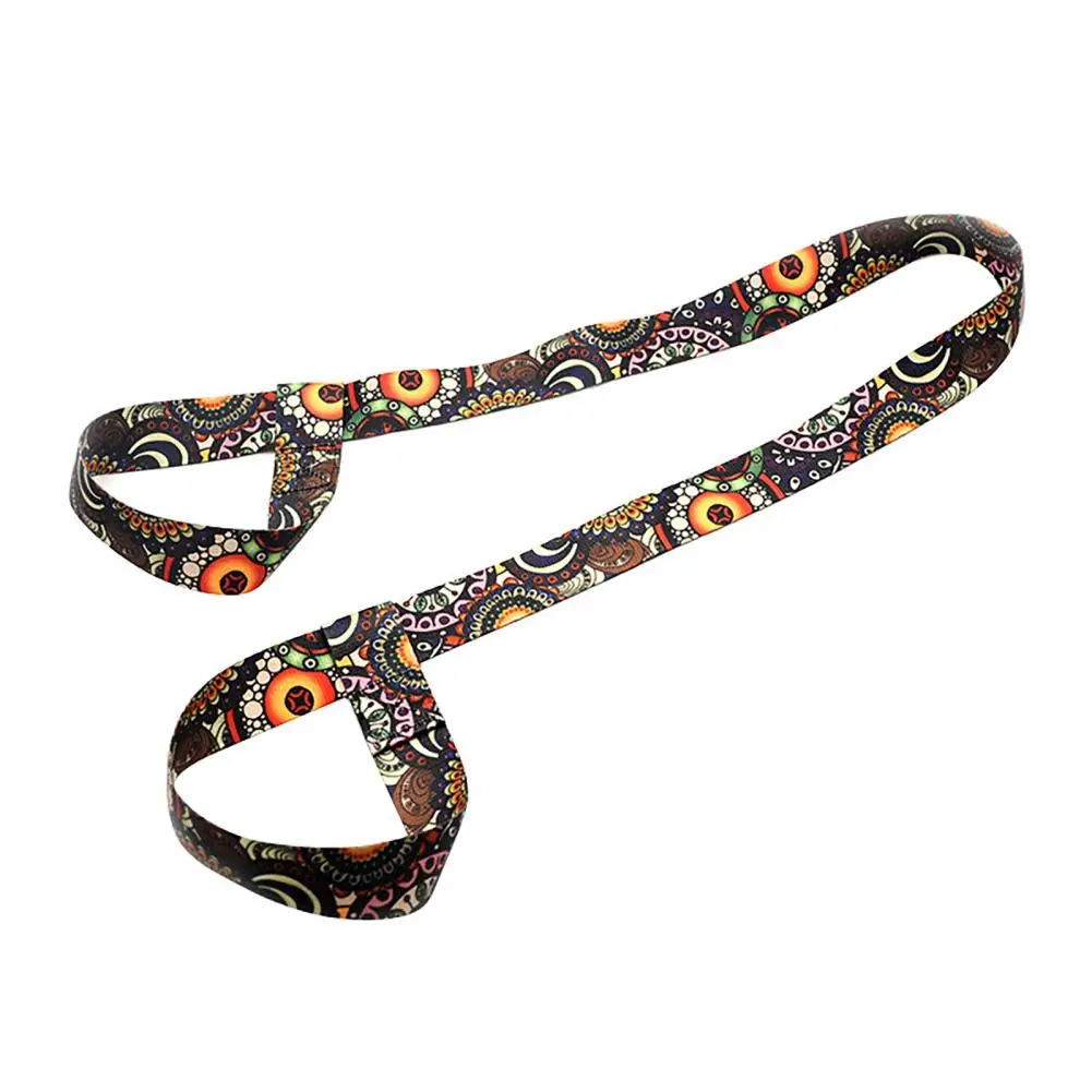 Adjustable Digital Print Thicker Yoga Belt Stretch Band High Density Yoga Mat Sling Strap Fitness Accessories