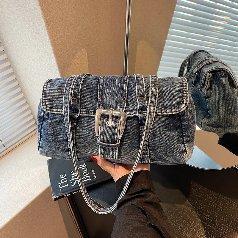 

2025 Autumn Casual Shoulder Bag, Minimalist Belted Underarm Purse for Women, Fashion Top Handle Tote, Versatile Day-to-Night