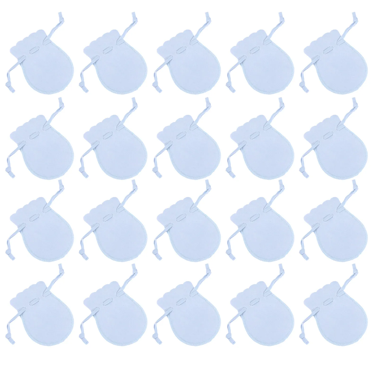 

20 шт. небесно-голубых фланелевых мешочков для украшений на шнурке, маленькие портативные подарочные мешочки для хранения часов, конфет, сумок, небесно-голубые подарочные мешочки