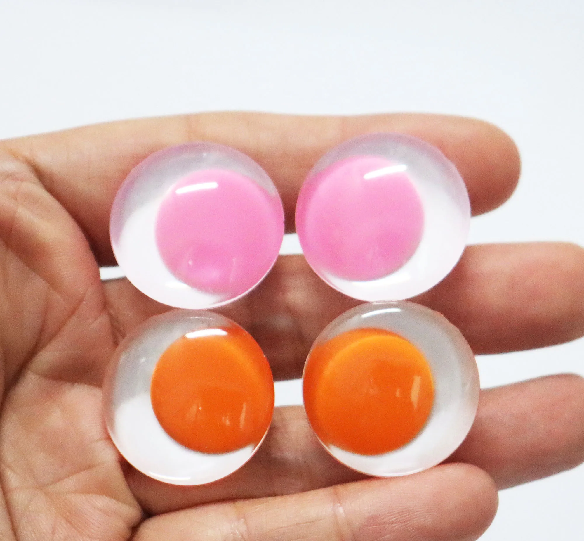 

10PCS/LOT 9colors Pupil 25mm 3D Comical round gliter toy eyes with white disc with hard washer for diy doll