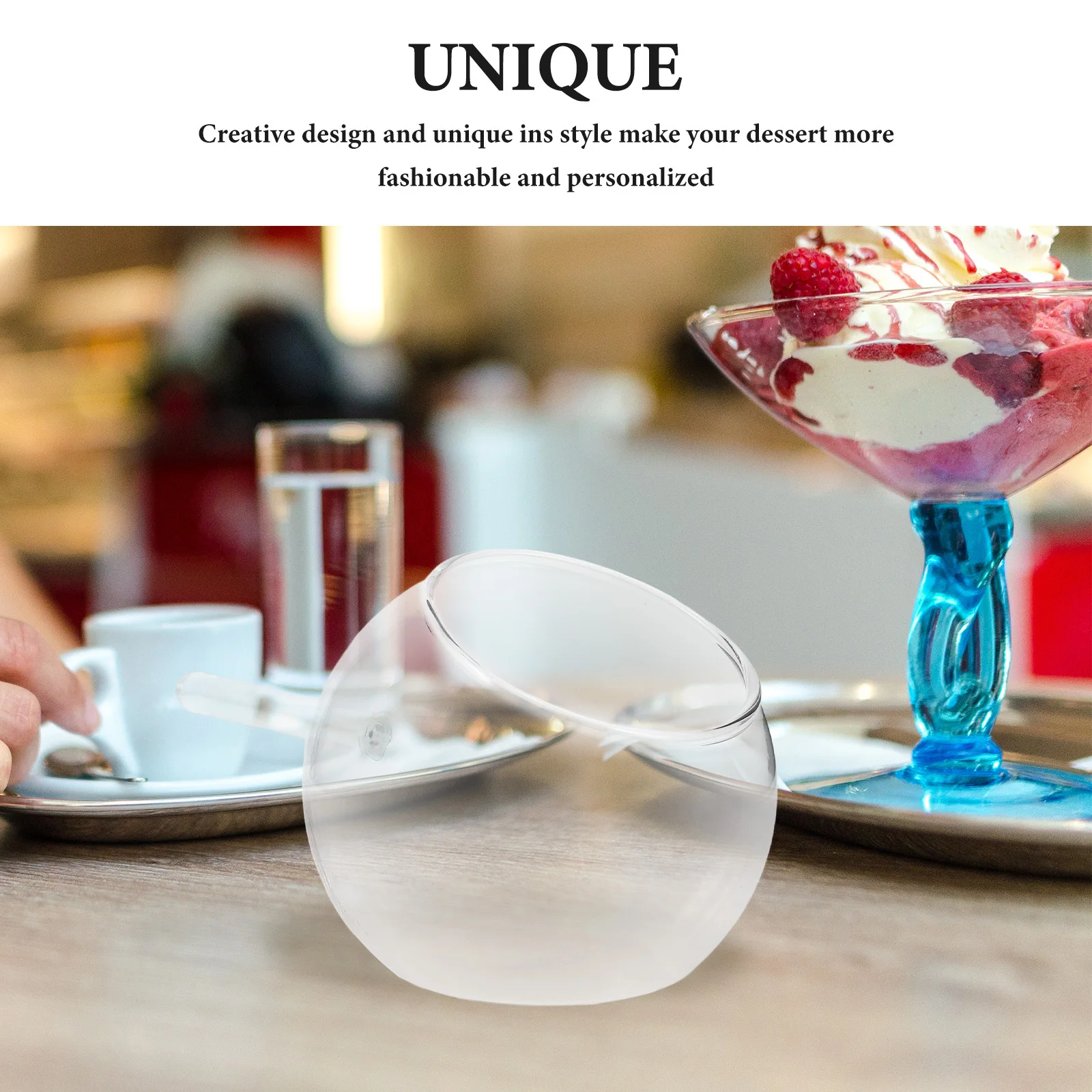 كوب حلوى زجاجي وعاء آيس كريم أنيق صغير الحجم لحفلات الزفاف وجبات خفيفة للسلطة أوعية تقديم أكواب بودنغ كوب حلوى