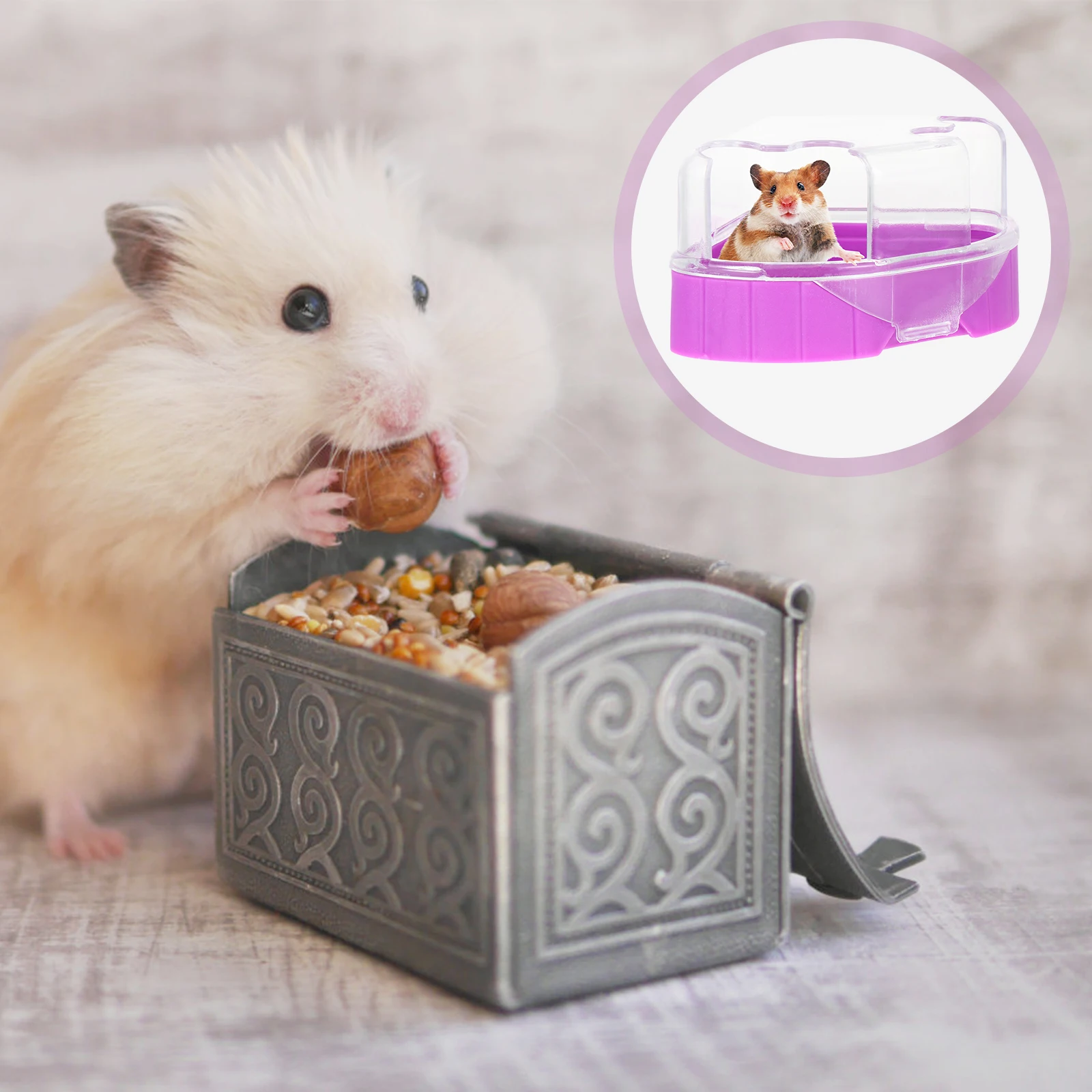 

2 Pcs Hamster Bathroom Bridegroom Water Plastic Hamsters Small Bathtub