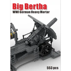 Ww1 German Military Building Blocks MOC Big Bertha Heavy Mortar Tank Action Figures Soldier Scene Weapons Kids Toys Friend Gift