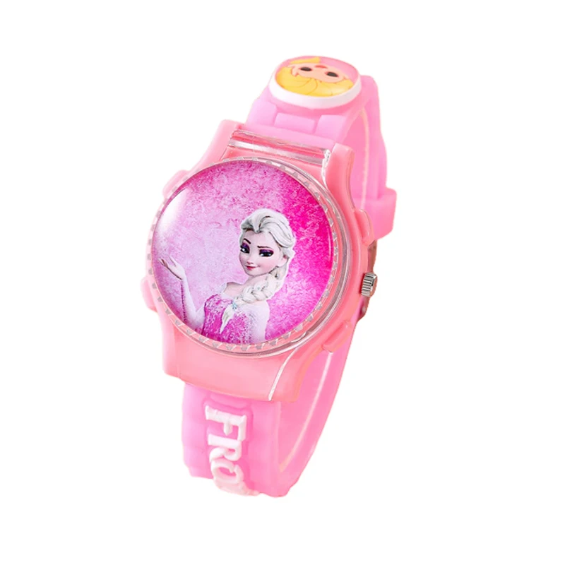 Miniso Anime Cartoon Disney Frozen Prinses Elsa Flip Up Siliconen Quartz Horloge Meisjes Student Sport Polshorloge Kerstcadeau