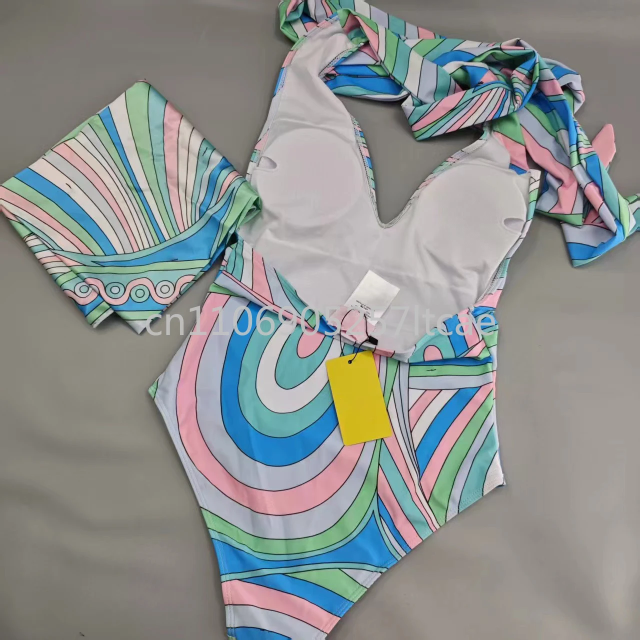 Klassisches Design für Damen, Schal, Badeanzüge, Buchstaben-Signatur-Logo, Strandmode, Luxusmarke, Schal-Bikini-Sets