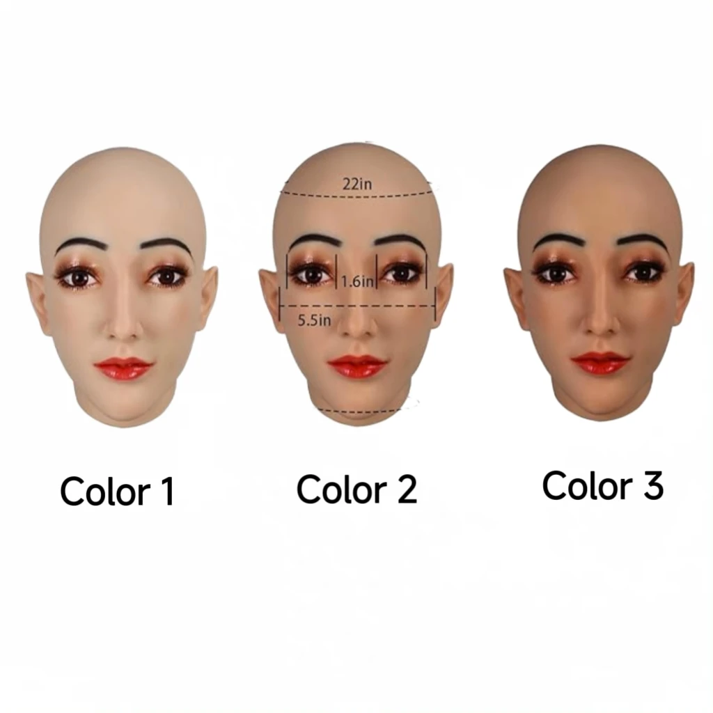 Silicone Female Mask Headgear Hoods pretty girl face mask spoof props for Cosplay Crossdresser women men transgender