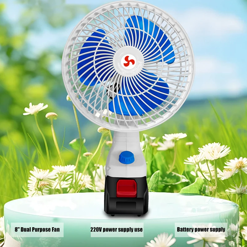 Imagem -03 - Metal Portátil Camping Fan Wireless ao ar Livre Pesca Desktop Vento Forte Fit Makita 18v Bateria 8