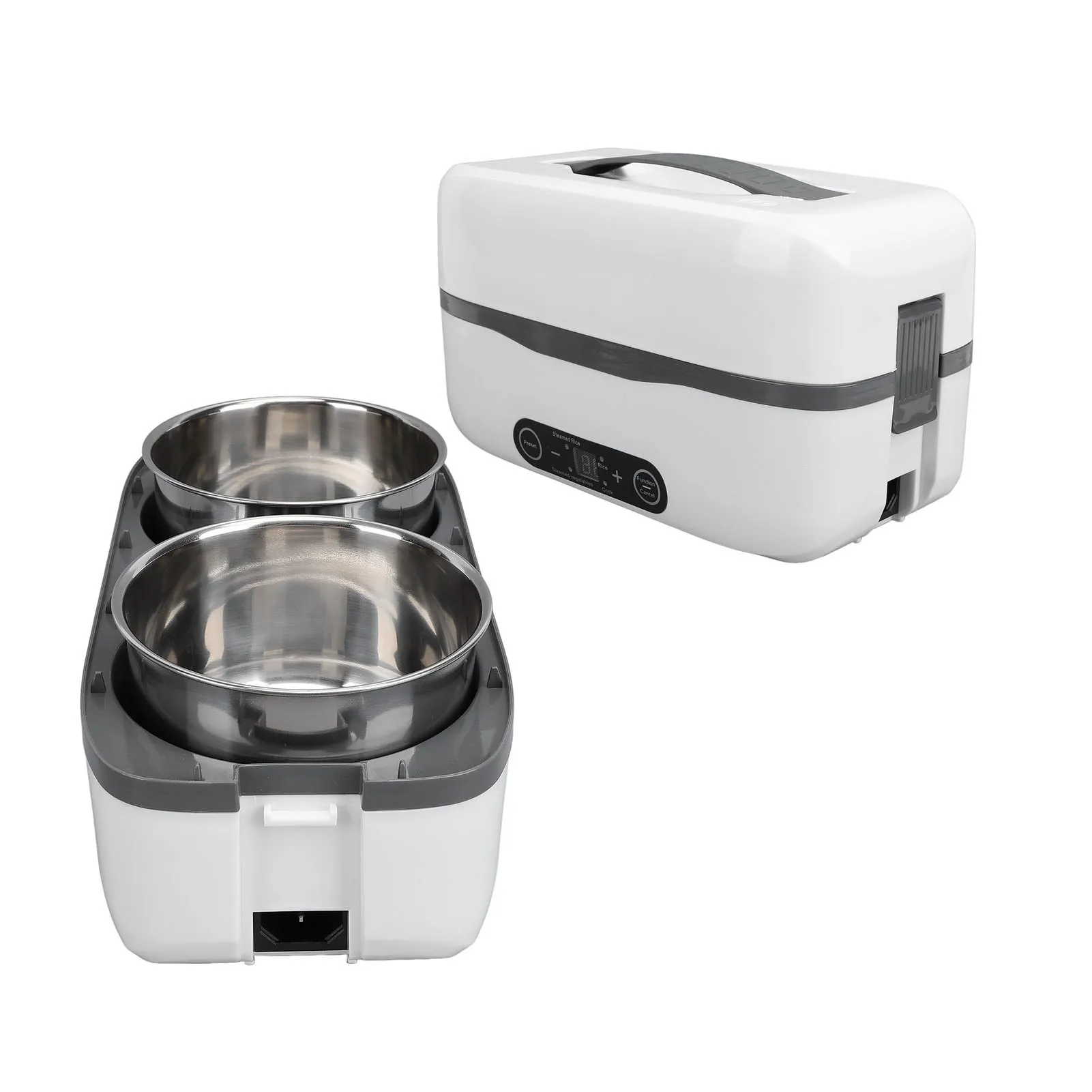 

Portable Electric Heated Lunch Box Stainless Steel with Intelligent Temperature Control Individual Inner Heating for Home Use