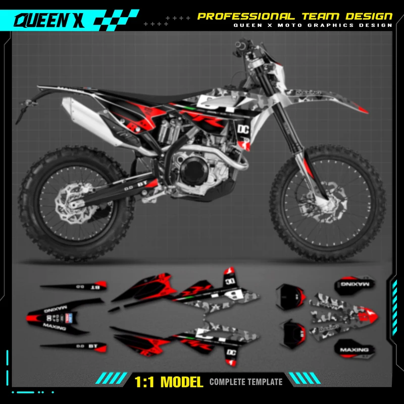 QUEEN X MOTO-Kit de calcomanías y pegatinas gráficas para equipo de motocicleta, para BETA RR 2020, 2021, 2022, 300R, 350, 390, 430, 480, RR-S, RX 004