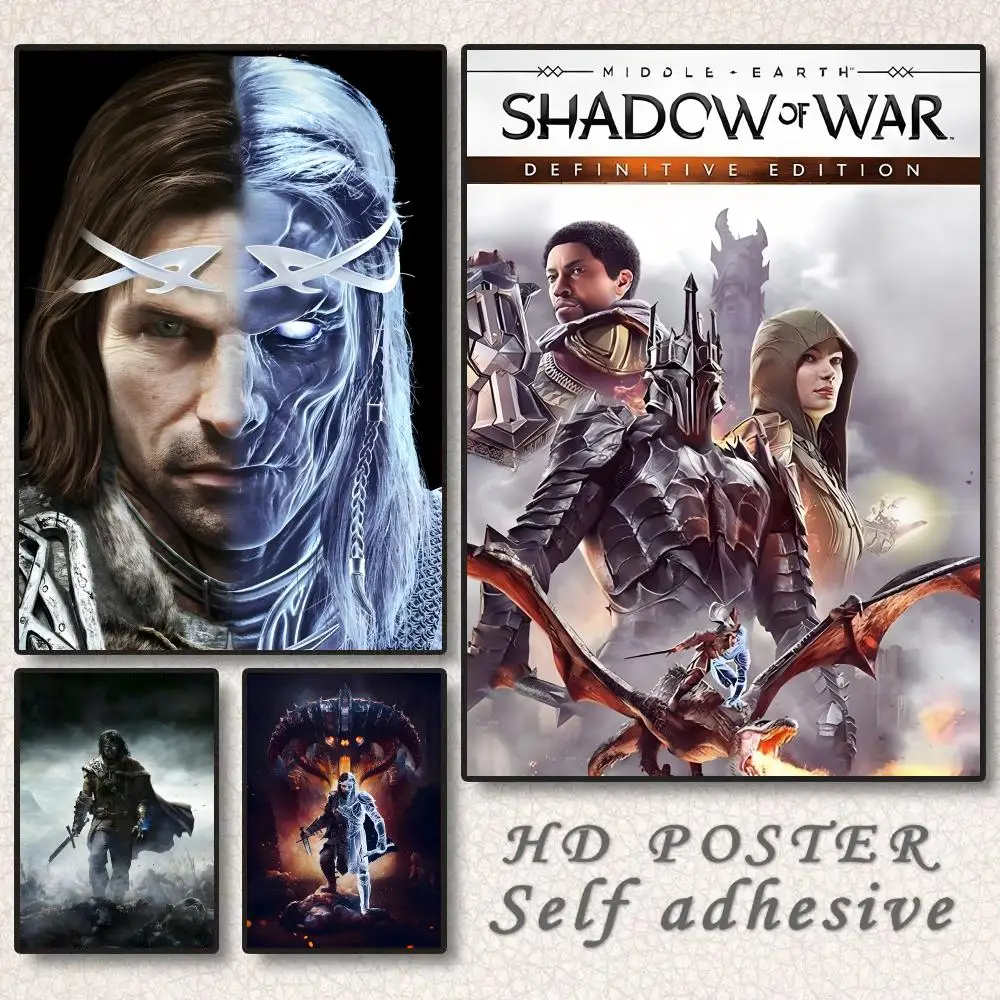 ARPG Game M-Middle-earth Shadow of War Poster Wall Art Sticker Mural Photo Print Decorative Poster for Living Room Home Decor