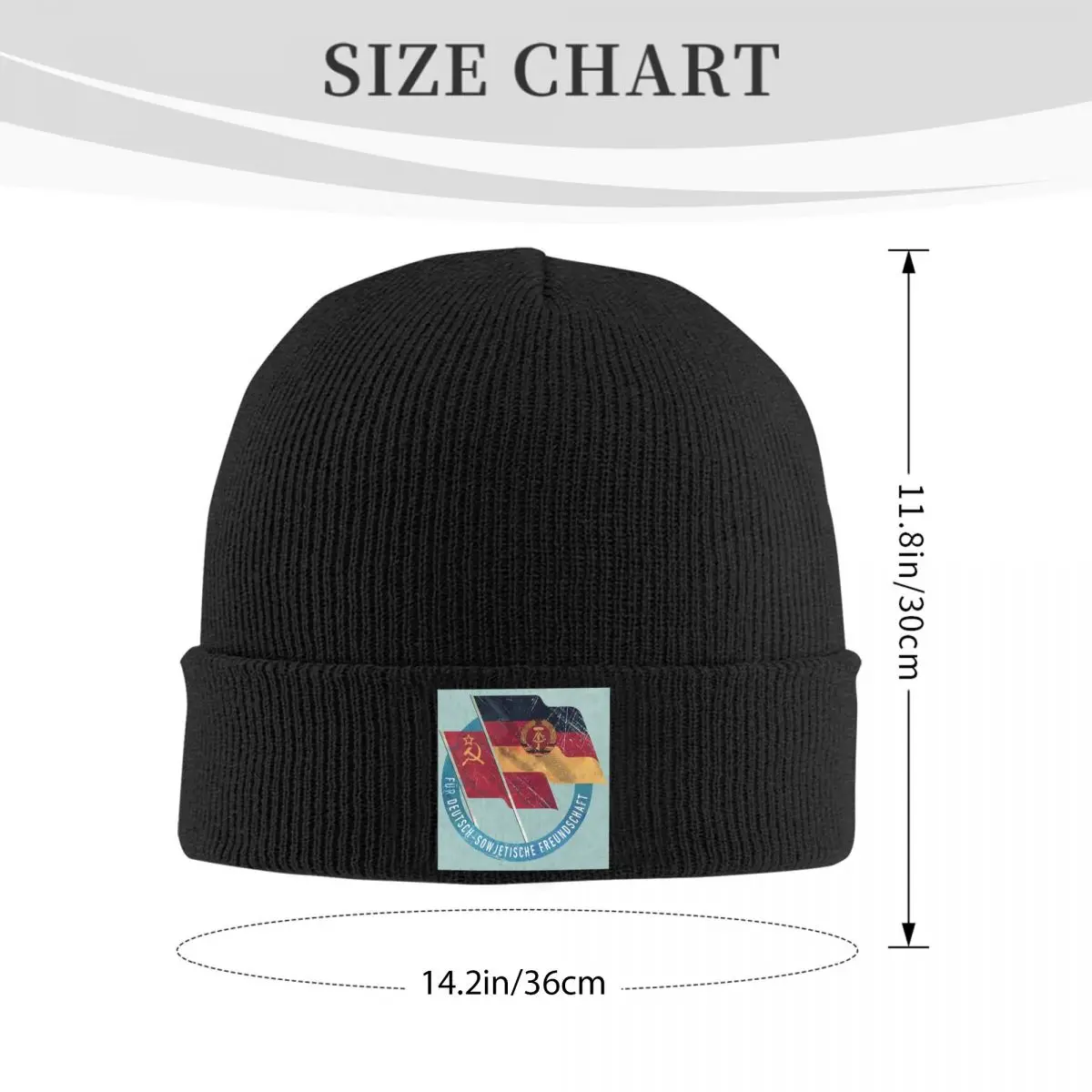 German DDR CCCP Friendship Badge Warm Knitted Cap Hip Hop Bonnet Hat Autumn Winter Outdoor Beanies Hats for Unisex Adult