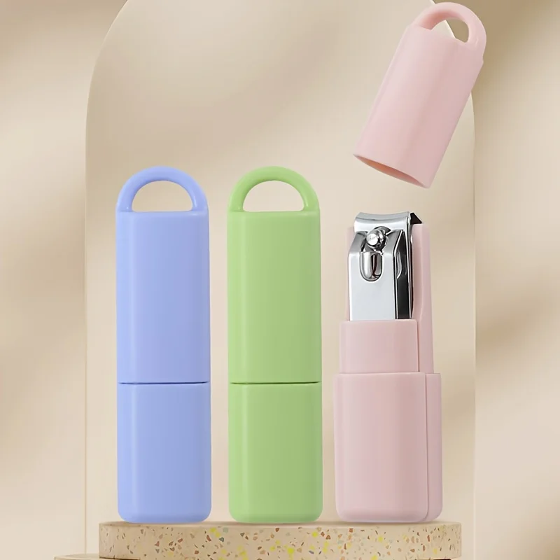 مجموعة مقصات أظافر صغيرة محمولة مكونة من قطعة واحدة مع سلسلة مفاتيح، مقص أظافر متعدد الوظائف مقاوم للرذاذ للاستخدام المنزلي - مانيكير أساسي #1