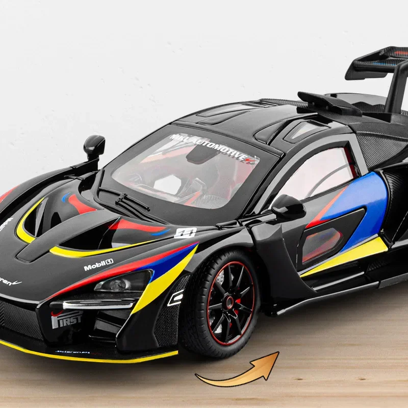 1/24 Senna Legierung Super Sportwagen Modell Druckguss Metall Track Racing Fahrzeuge Auto Modell Simulation Sound und Licht Kinder Spielzeug Geschenk