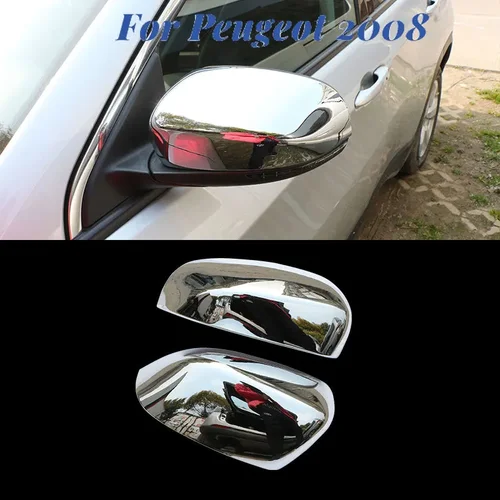 Imagen 2 del producto Cubierta protectora para espejo retrovisor de coche, embellecedor para Peugeot 2008 2016 - 2019 2020 2021 2022, accesorios para cubiertas de espejo lateral, 2 uds.