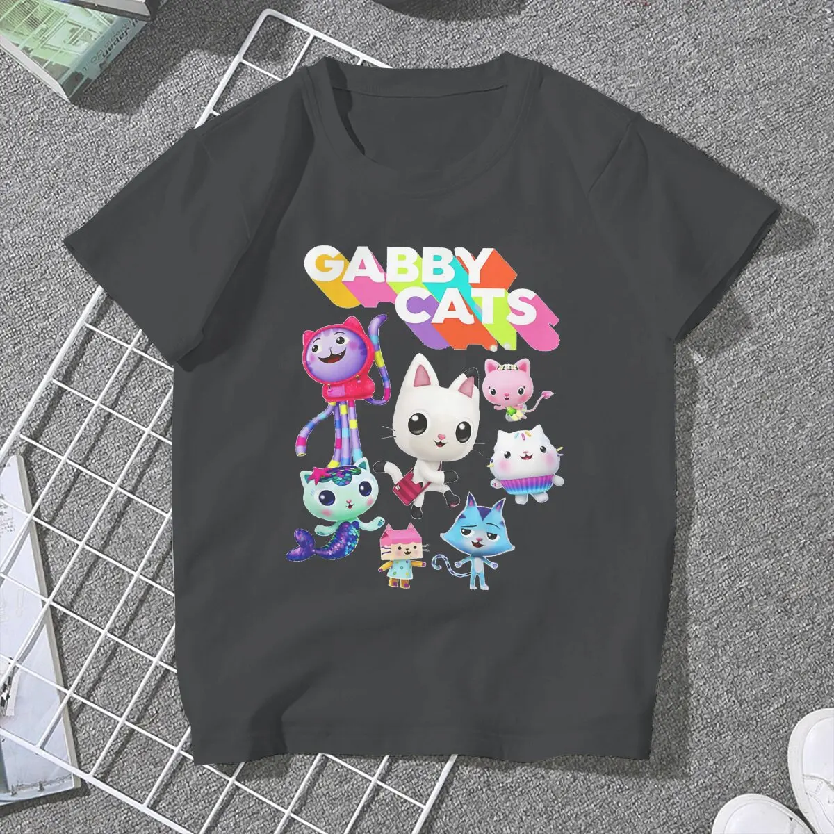 Baby Box Cats  Women Shirts Gabby\'s Dollhouse Gabby Cartoon Oversized T-shirt Kawaii Vintage Female Blusas