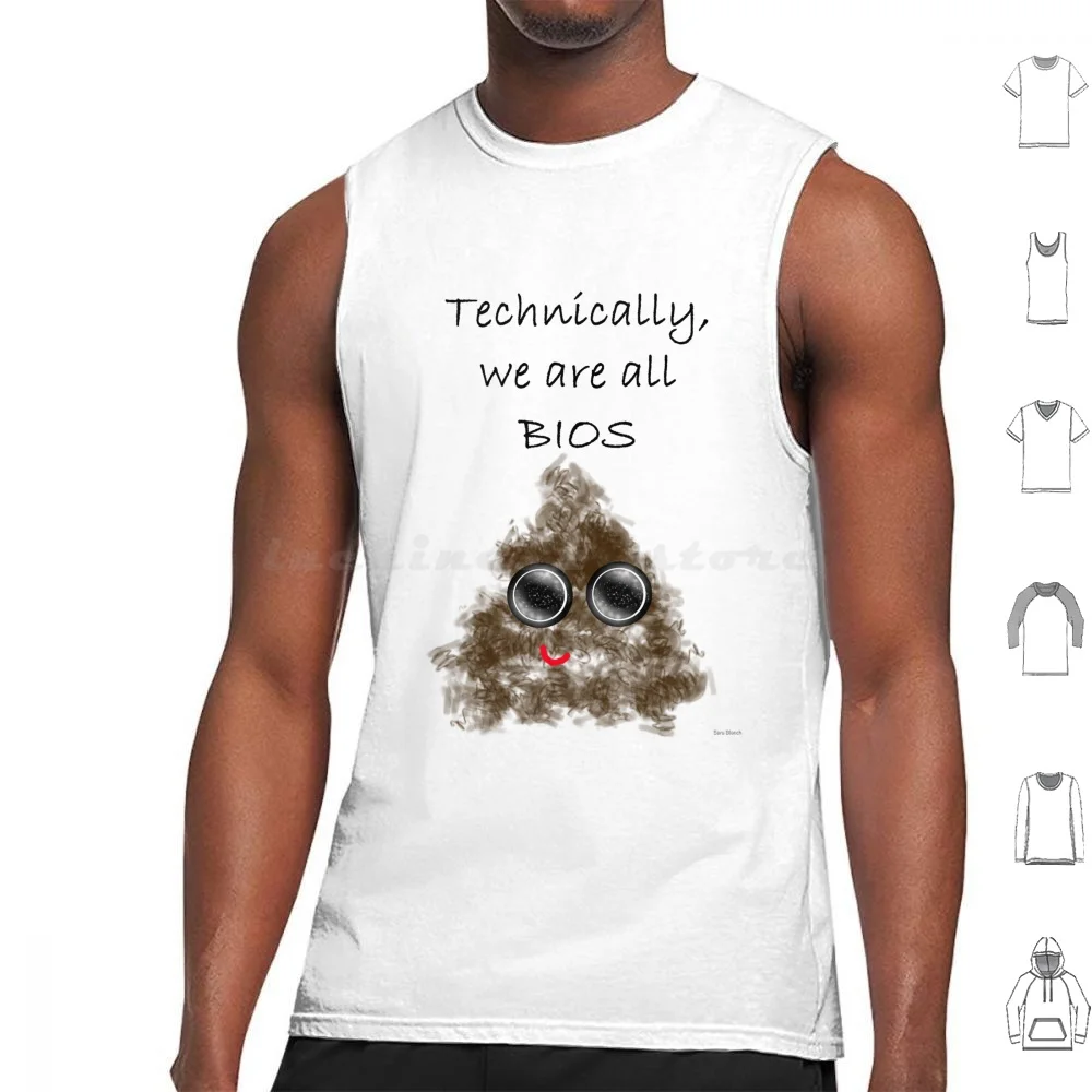 Bios Shirt Tank Tops Vest Sleeveless Bios Cartoon Humour Funny