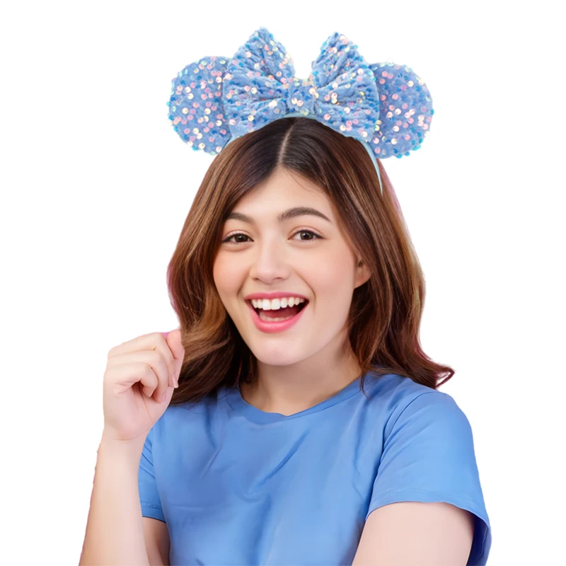 HEROCROSS Niedliches Haarband mit Mausohren für Erwachsene, buntes Haarband mit Schuppenmuster und Pailletten, Haaraccessoires für Damen, Kinder, Mädchen, Partygeschenke. – Detail 14