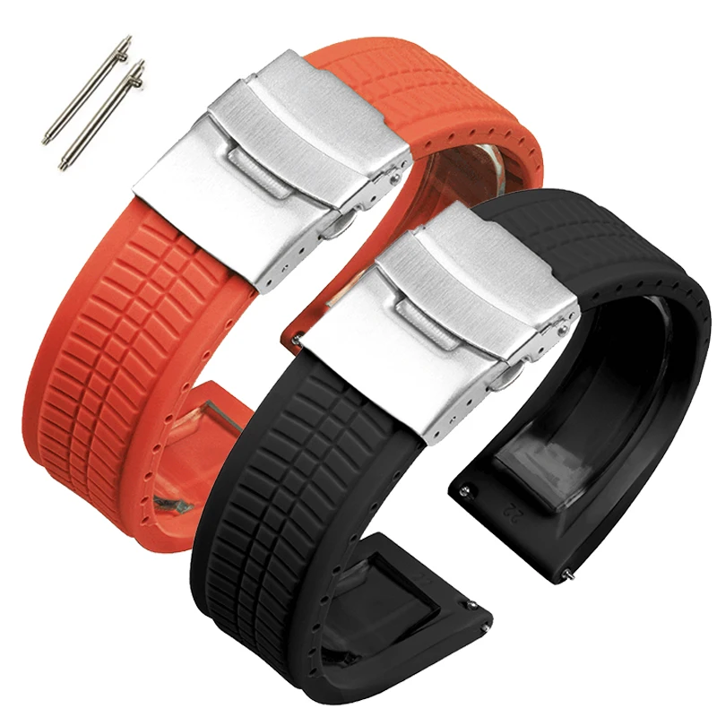 20mm 22mm 24mm Quick Release Silicone Watch Bands for Samsung Watch Strap for Seiko Men Rubber Sport Bands Universal Bracelet