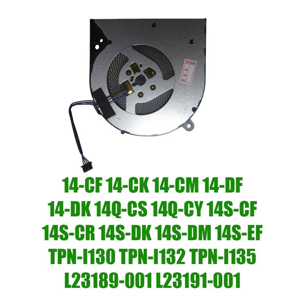 For HP 14-CF 14-CK 14-CM 14-DF 14-DK 14Q-CS 14Q-CY 14S-CF 14S-CR 14S-DK 14S-DM 14S-EF TPN-I135 L23189-001 L23191-001 5V CPU Fan
