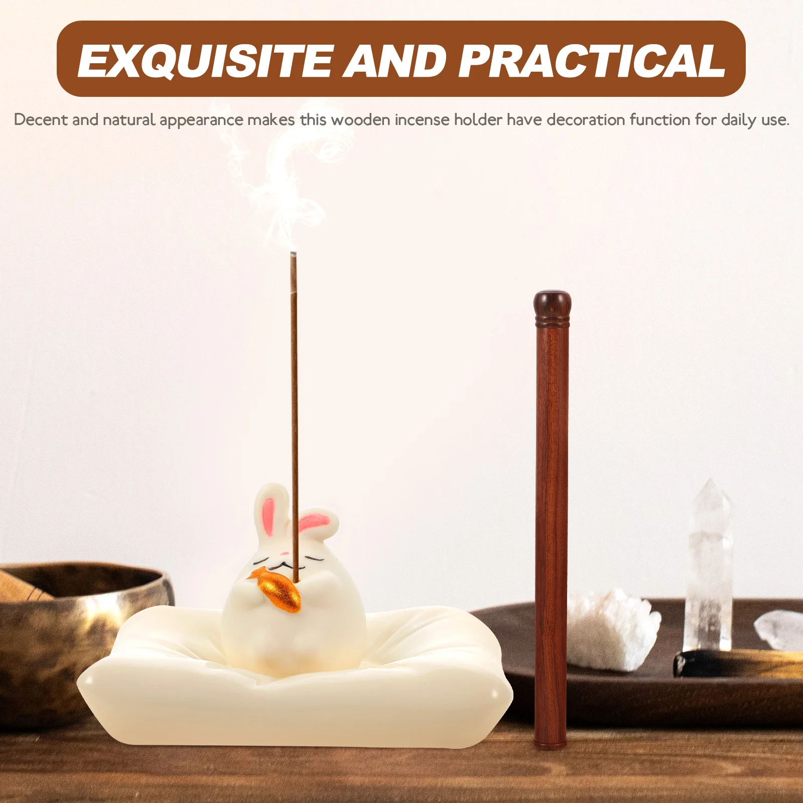 

Natural Wooden Holder Box Portable Wood Stick Storage Tube Decorative Incense Container Lightweight Practical Incense