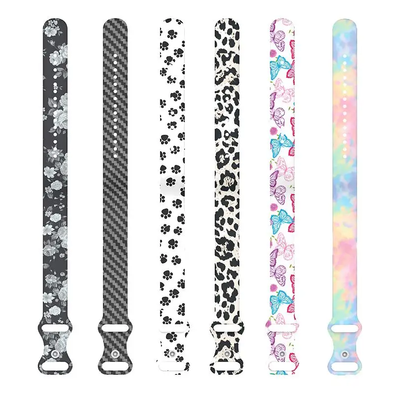 Carbon Fiber Printed Strap for Google Fitbit Air SmartWatch Rubber Breathable Sports Replacement Bracelet Correa Accessories