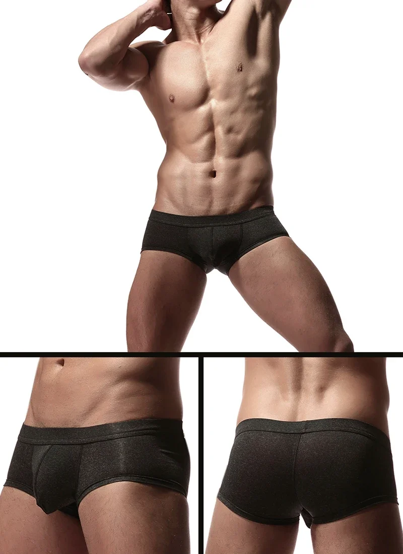 

Men's Sexy Boxers Underwear Male Boxers Cotton Slim Low-waist Hip Bag U Convex Pouch Small Trunk