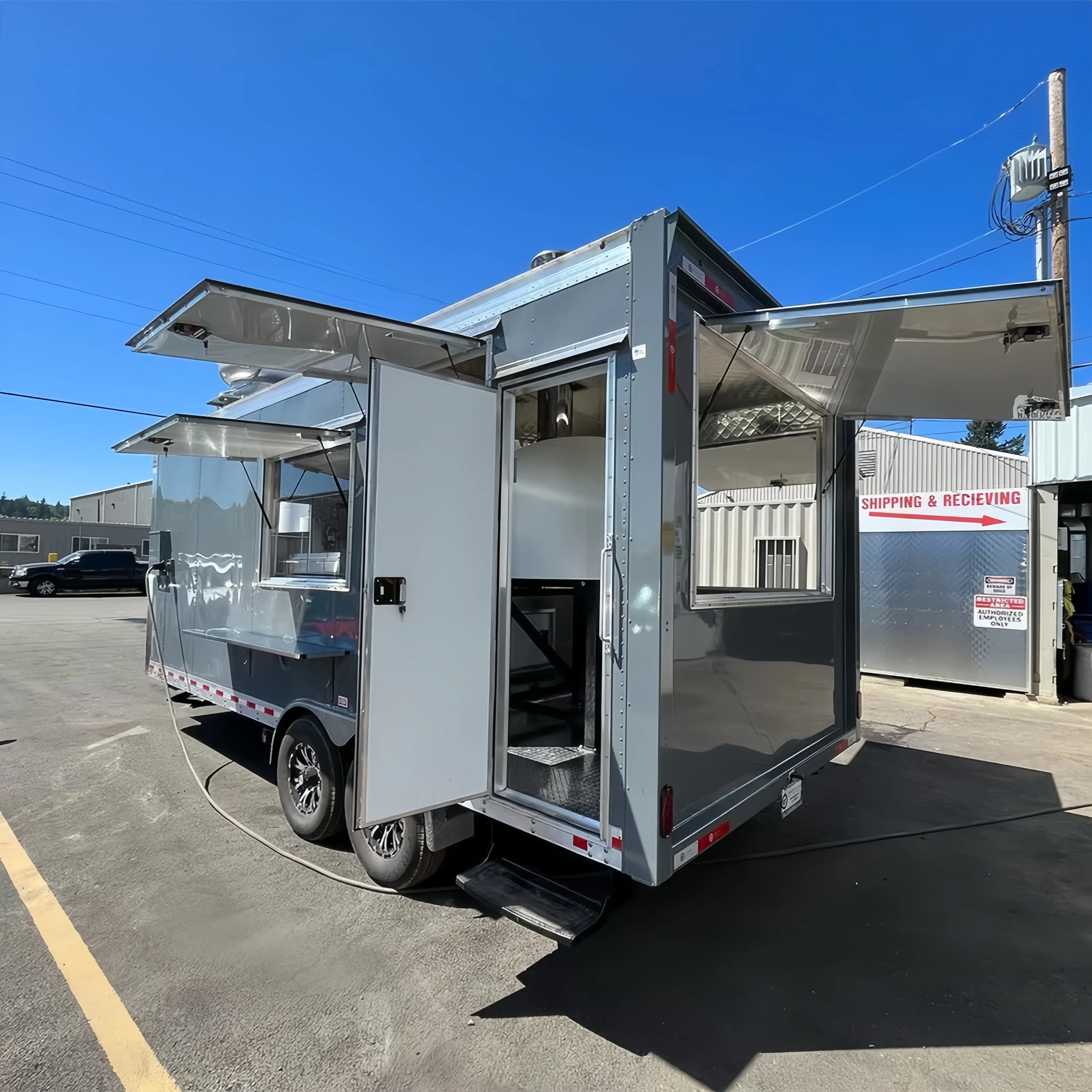 

Portable Outdoor Kitchen Food Truck Trailer Cart Mobile Snack Bar Ice Cream Truck Tent Caravan for Camping And Catering