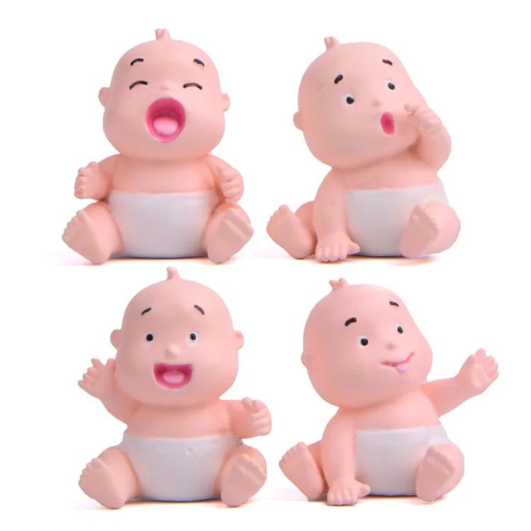 Samll Cute Lovely Baby Infant Figurines Resin Models Miniature Mini Figures Desktop Dollhouse Car Decoration Dolls Toys