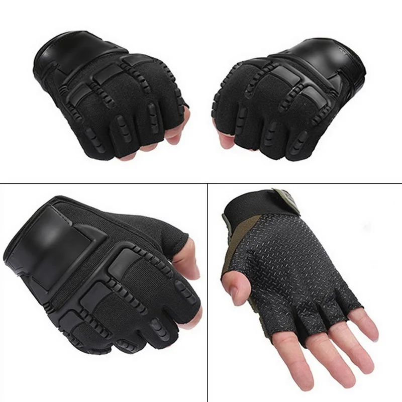 Men\'s Fingerless Military Gloves Outdoor Working Hunting Tactical gloves Anti-Slip Mtb Bike Bicycle Motorcycle Driving Gloves