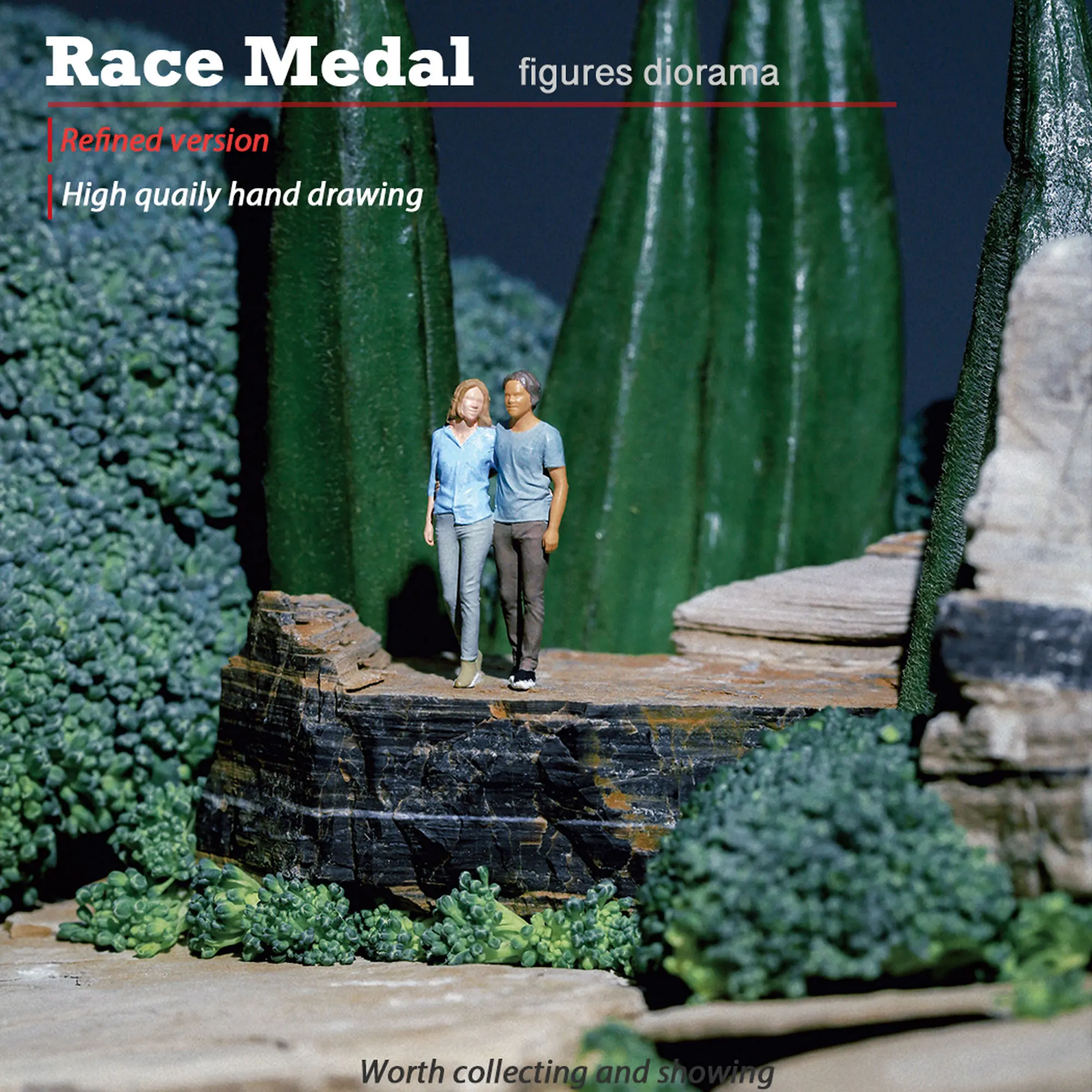 RACE MEDAL for Couples holding Hands Miniatures 1/64 Model Boyfriend/Girlfriend Photo Photography Macro Figure action figure