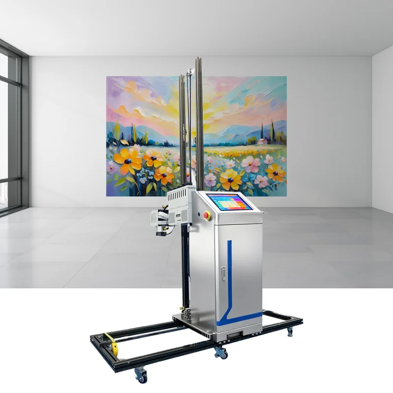 Mobile Vertical UV Wall Printer 3D Inkjet with Carrying Case for Acrylic Glass Wood Metal Canvas Customized High Efficiency