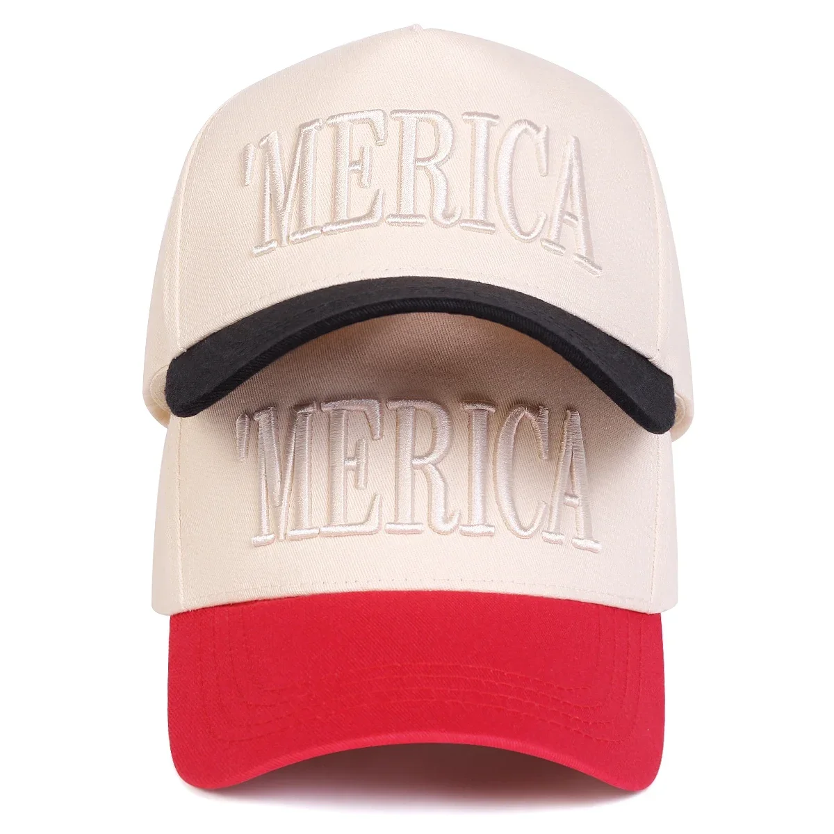Unisex MERICA Baseballkappen mit Buchstabenstickerei, Frühling und Herbst, verstellbare Freizeithüte für den Außenbereich, Sonnenschutzhut, Sportkappe