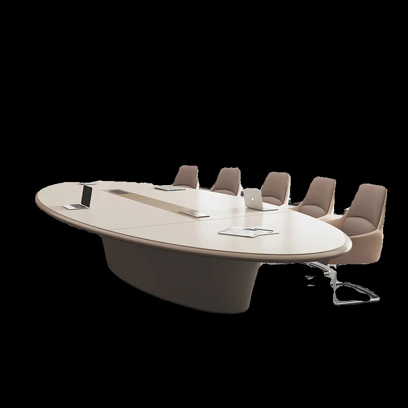 Light luxury conference long table Modern simple large conference room table and chair combination