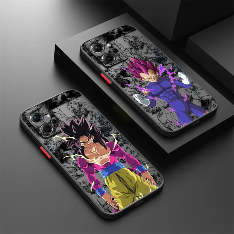 Art D-Dragon Ball Vegeta Goku Frosted Translucent For Redmi Note 13 12 12S 12T 11 11T 11E 10 10S 9 Pro Plus 5G Back Phone Case