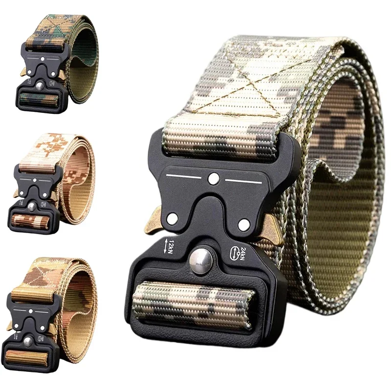 Camouflage Belt Nylon Insert Metal Buckle Men‘s Belt Sports  Training Belts - Belt Fabric Women Belts 125cm 135cm