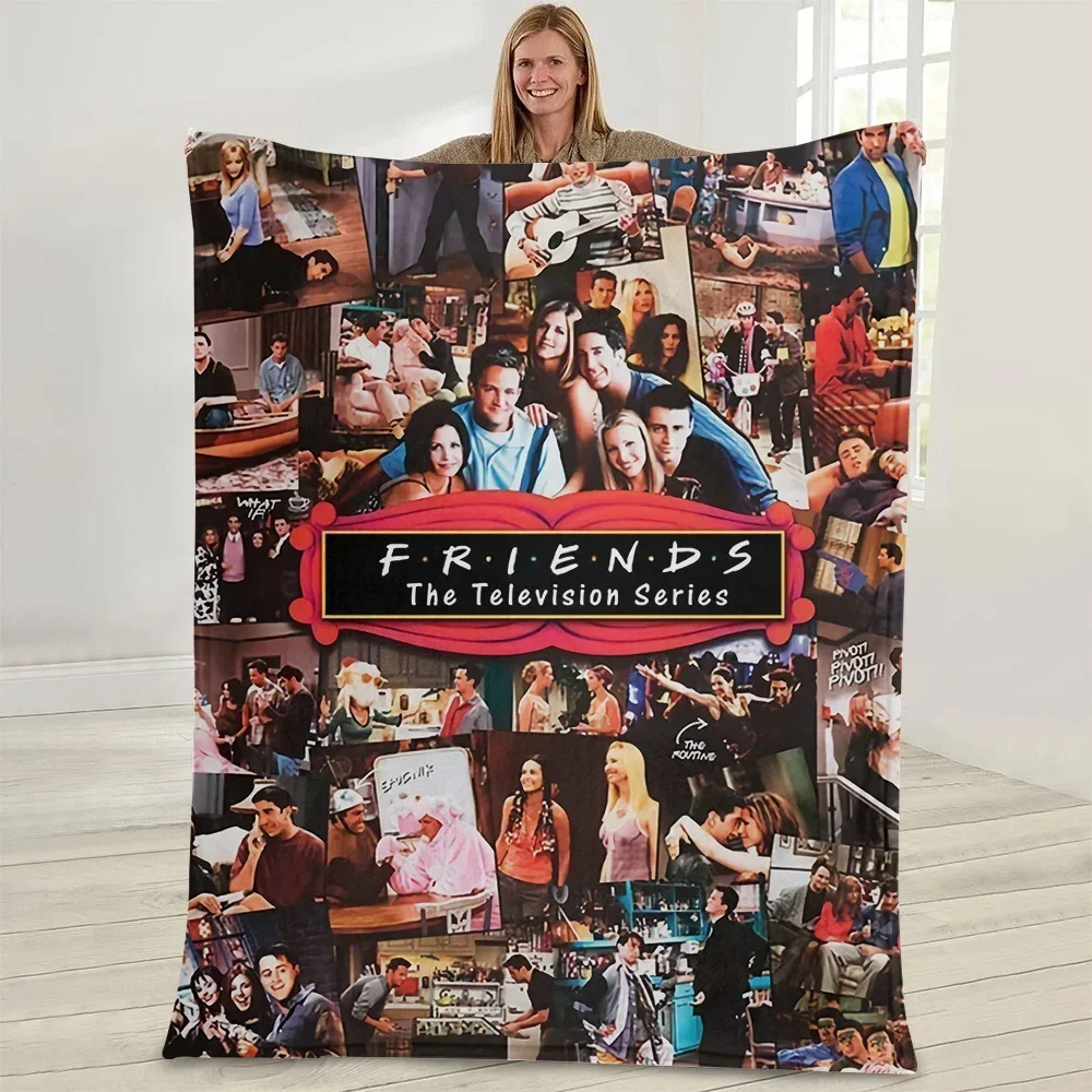 Friends TV Show Flannel Blanket For Kids Adult Girls Gift Picnic Travel Bed Throw Blanket Applicable All Season Black Blankets