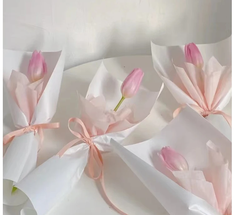 50pcs Removable Kapok Paper Flower Packaging Lining Tissue Paper Waterproof Floral Packaging Materials 45x60cm