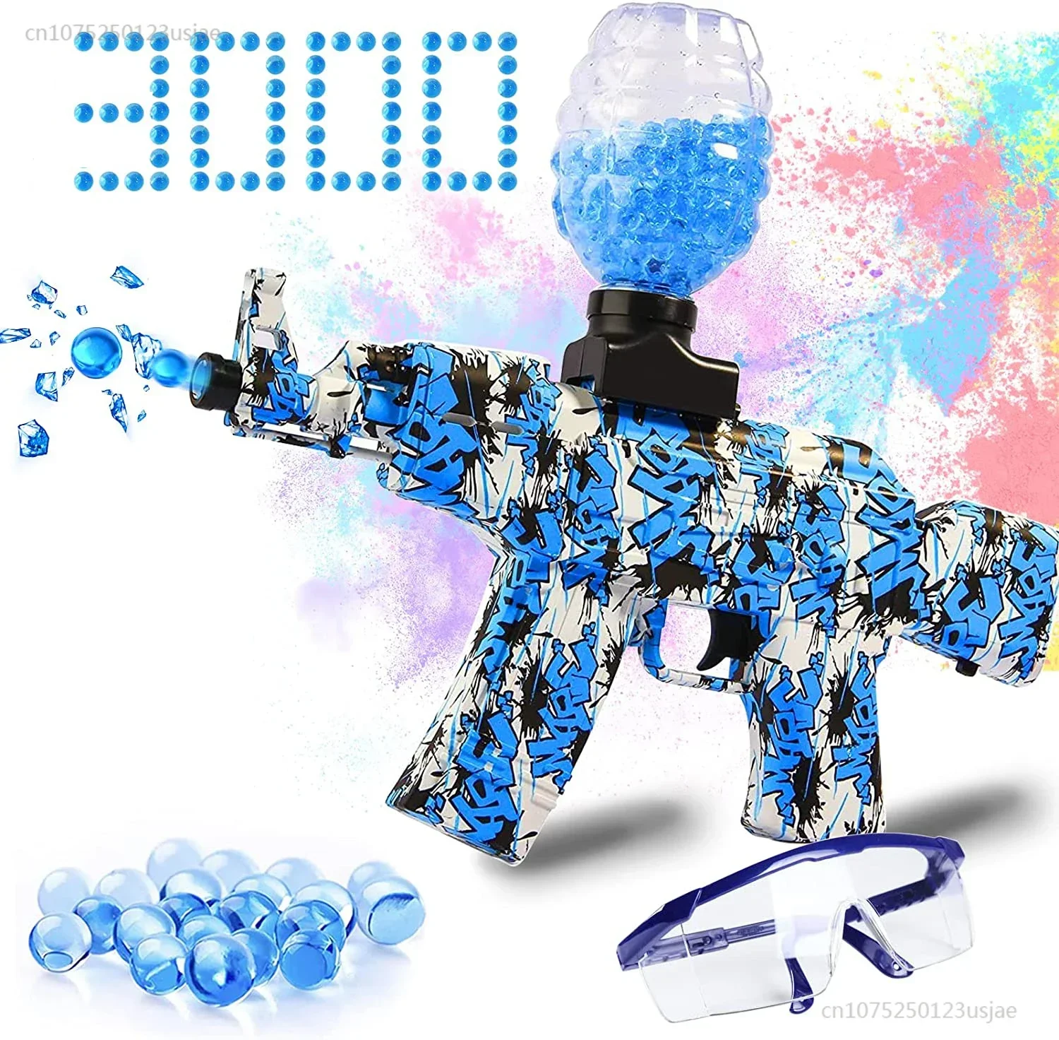 Elétrica Water Bomb Shoots Gun, Gel Ball, Splatter Ball, Outdoor Team Shooting Games, Boy Kid's Toy Gift, Novo, AK-47, 2024