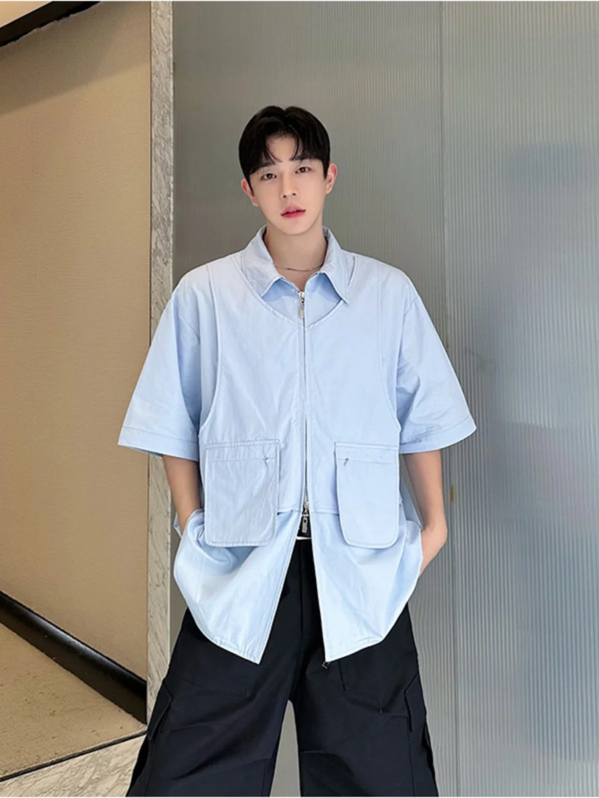 

Съемная мужская верхняя одежда свободного кроя Sve Long Sve irt, модный лоскутный дизайн, охотничье пальто Sle