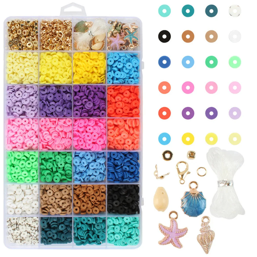 Box Exquisite Spacer Beads Polymer Clay DIY Jewelry Making Accessory Clay Bracelet Making Kit DIY Beads Jewelry Accessory