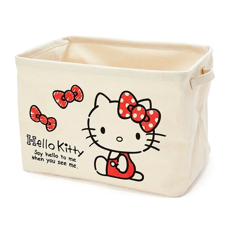 Sanrio Hello Kitty cestino portaoggetti da tavolo giocattoli Melody tessuto pieghevole di grande capacità Ins secchio portaoggetti per la casa